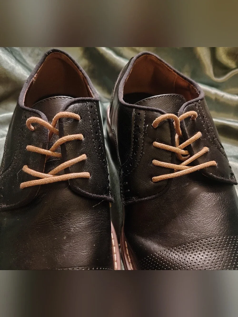 Madden Mens Size 8.5 Black Textured Leather Lace Up Derby Oxfords OrthoLite